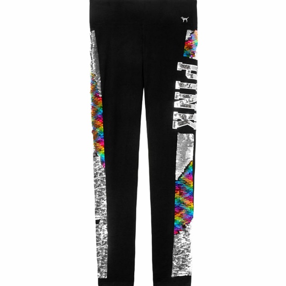 victoria's secret pink sequin leggings